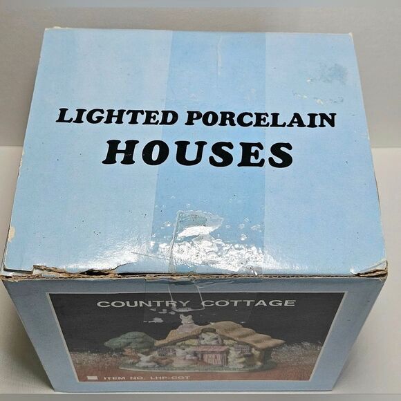 Lighted Porcelain Bunny Tidy Treehouse Figurine Home Decor - Picture 13 of 13